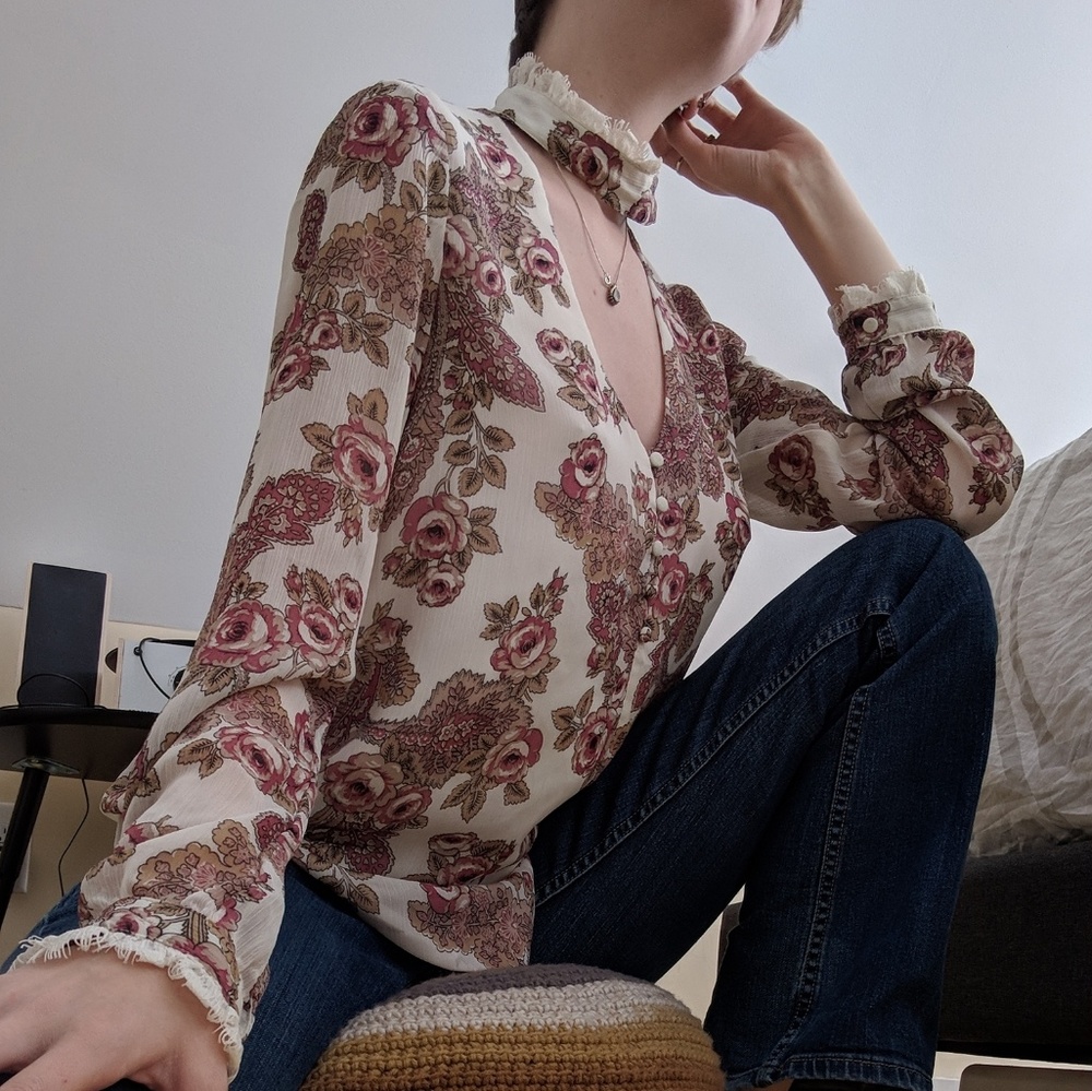 Floral chiffon blouse